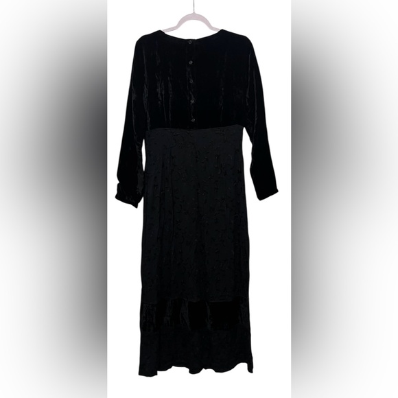Vintage Johnny Was Large oversized Whimsigoth oversized velvet black dress - Picture 2 of 6